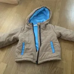 フード付きアウター 80サイズ ベージュ/青