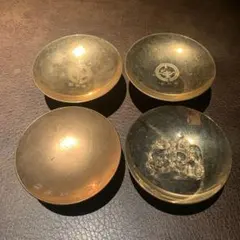 24k GP金盃 記念盃 4点セット 郵政省 広島弥生会館 置物飾り七福神 骨董