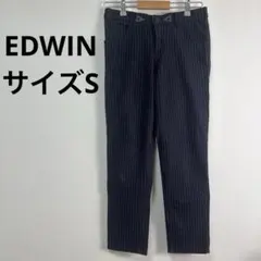 【美品】EDWIN エドウィン ジャージーズ ストライプ テーパード パンツ S