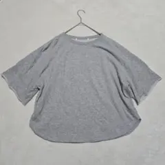 美品オーバーサイズ 五分袖 トレーナー スウェット【XL】グレー日本製