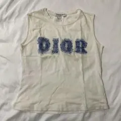 Christian Dior タンクトップ ピンク 総柄 ラインストーン - メルカリ