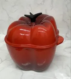 美品》ル・クルーゼ ピーマン パプリカ ココット18cm レッド 鍋