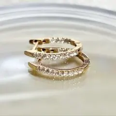 専用です❣️k18YG ダイヤ フープピアス
