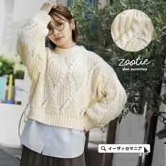 zootieケーブルダイヤ ローゲージニット　イーザッカマニアのサムネイル