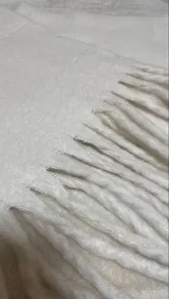 ホワイト フリンジ マフラー