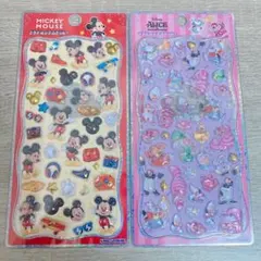 【新品・2種セット】ディズニー ミッキー アリス プチドロップステッカー 正規品