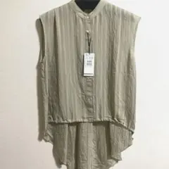 【新品】Vin ブラウス ノースリーブ 春夏 カーキ 38 M