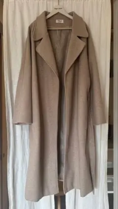 韓国　ロングコート　ベージュ　ガウンコート