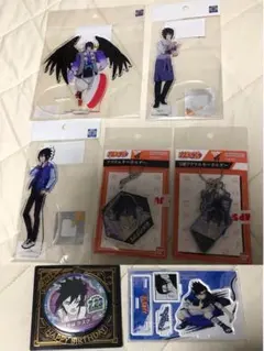 NARUTO サスケ　百鬼夜行　書店員　バースデー　缶バッジ　アクスタ　7点