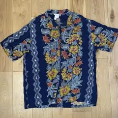 80s 90s IOLANI アロハシャツ ネイビー L USA製のサムネイル