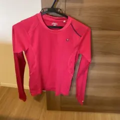 ASICS レディースフィットネス用長袖Tシャツ ピンク