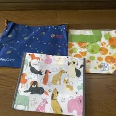 老若男女　お散歩バッグ　エコバッグ　犬猫　わんちゃん　3種類セット