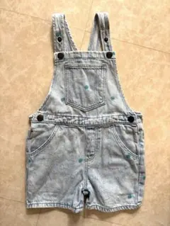 ZARAデニムショートパンツ オーバーオール サロペット86cm カラフル柄
