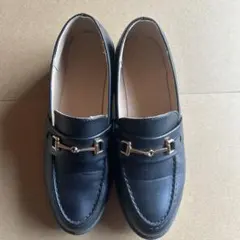 みやちゃん様専用　黒ローファー 金具付き 低ヒール