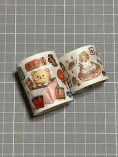 【中古マステ】コラージュ素材　マスキングテープ　キャラ風　おすそ分け　2巻