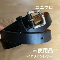 美品 UNIQLO ユニクロ イタリアンサドルレザーナローベルト 本革 レザーのサムネイル