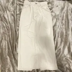 ロングデニムスカート　ホワイト　BONLECILL