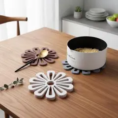フラワー型 シリコン鍋敷き ランチョンマット 3色セットのサムネイル
