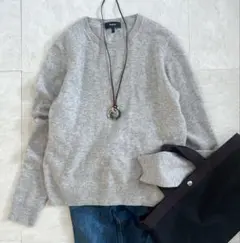 美品✨ セオリー カシミヤ100% クルーネックニットプルオーバー グレー S