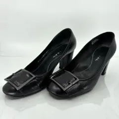 リーガル パンプス ヒール 22.5cm バックル レザー ブラック