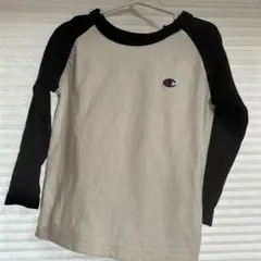 Champion 長袖カットソー 110 ホワイト/ブラック