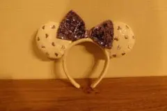 ミニーカチューシャ スパンコール ハート柄