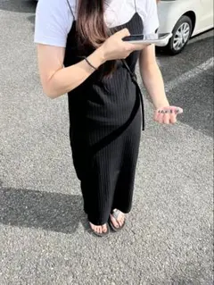 リブニットキャミワンピース