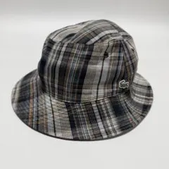 【LACOSTE】リバーシブルハット　チェック×ブラウン