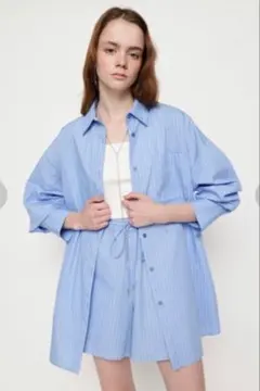 SLY COTTON LIKE OVER シャツ ブルーのサムネイル
