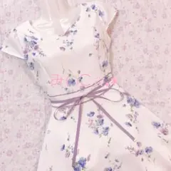 シェリエットバイプライムパターン　♡ウエストリボン花柄ワンピース♡のサムネイル