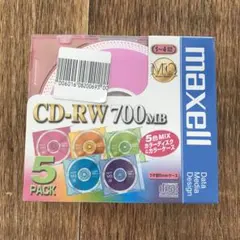 maxell データ用CD-RW 700MB 4倍速対応 カラーミックス5枚入のサムネイル