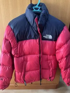 THE NORTH FACE ヌプシ 700フィル ダウンジャケット 赤黒 S
