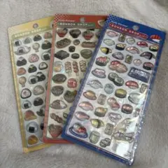 ボンボンドロップシール　おにぎり　日本食　お寿司　3枚セット　食べ物　和柄