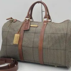 【希少・美品】 ポロラルフローレン 千鳥格子 チェック ボストンバッグ 2way