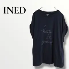 INED イネド　Tシャツカットソー ノースリーブ　ブラック　M ロゴ入り
