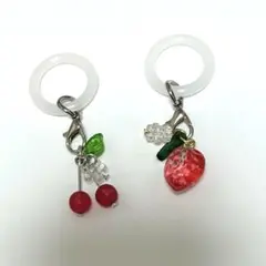 さくらんぼ　いちご　2個セット　アンブレラマーカー　ハンドメイド