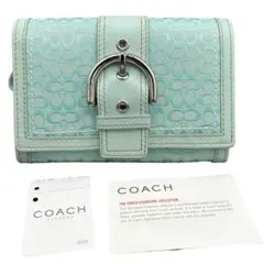 Coach Soho Mini Signature Flap Wallet 青