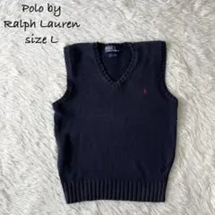 ★大人気★定番★ラルフローレン ポニー刺繍 コットンニットベスト ネイビー S