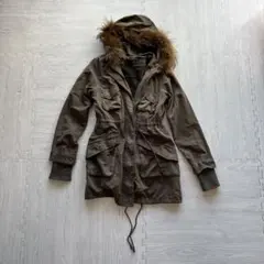 Y2K 平成ギャル 00s ギミック リアルファー ミリタリー モッズコート