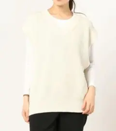 グリーンレーベルリラクシング　半袖Vニットベスト