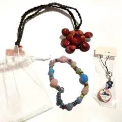 ネックレス　ブレスレット　キーホルダー　セット　アジアン　レトロ
