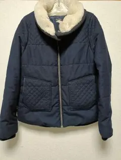 ☆EASTBOY アウター ダウン風ジャケットフェイクファー ネイビー M 秋冬