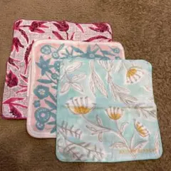 花柄タオルハンカチ 3枚セット