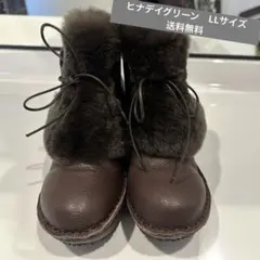 ブラウンレザー ファー付きブーツ