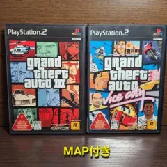 PS2 グランド・セフト・オート バイスシティ グランドセフトオートⅢ MAP付