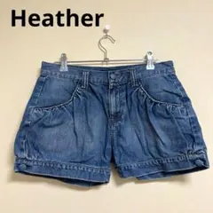 【ヘザー】ショーパン　デニム ショートパンツ 夏　薄手デニム（M）