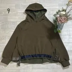 裏起毛　スウェットプルパーカー　暖かい　裾ゴム　大人カジュアル　可愛い　カーキM