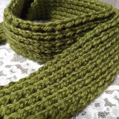 細マフラー　ロングマフラー かぎ針