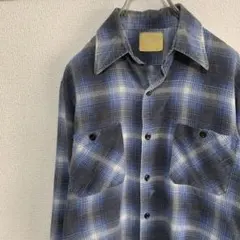 70s オンブレ　プリネル sears プリントネルシャツ　カートコバーン