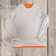 セーター　ハイゲージ　薄手　レイヤード　重ね着　グレー　灰　透け感